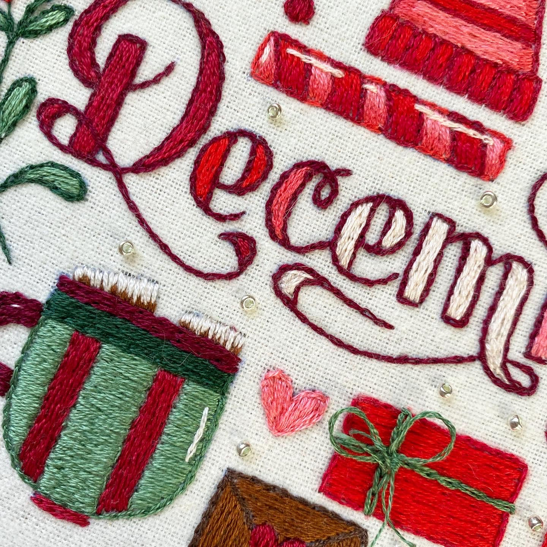 PDF EMBROIDERY PATTERN - December by Sarah Beth Timmons