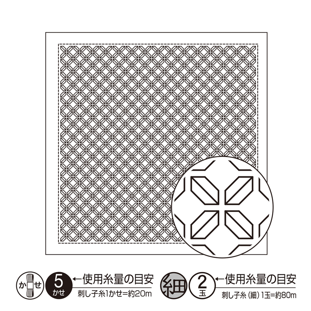 Hitomezashi Sashiko Stitching Sampler - Kaku Cloisonne (1064)