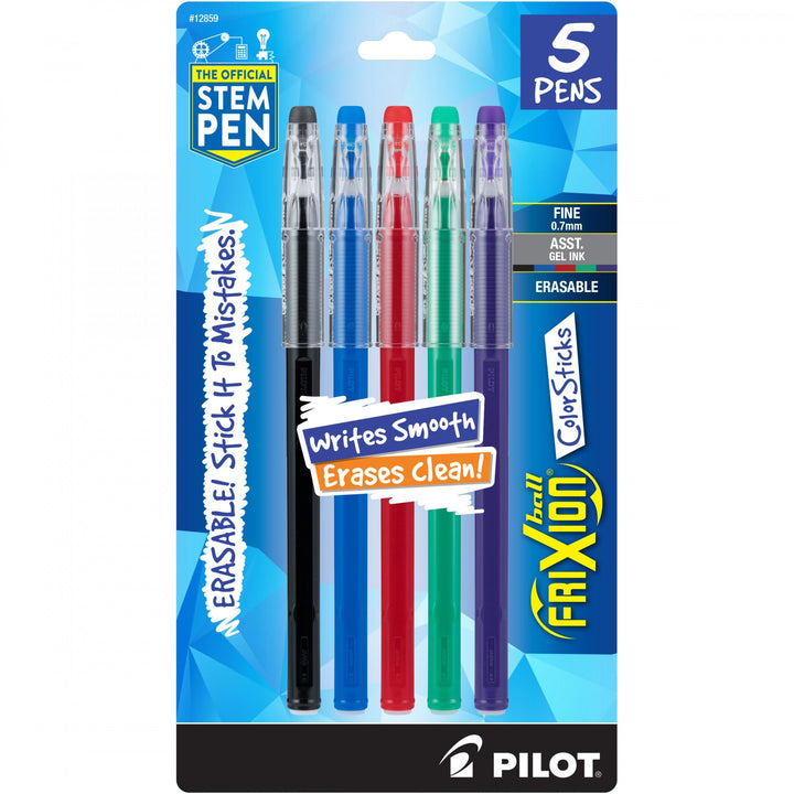 Frixion Color Sticks Pens - 5 Pack Primary Colors