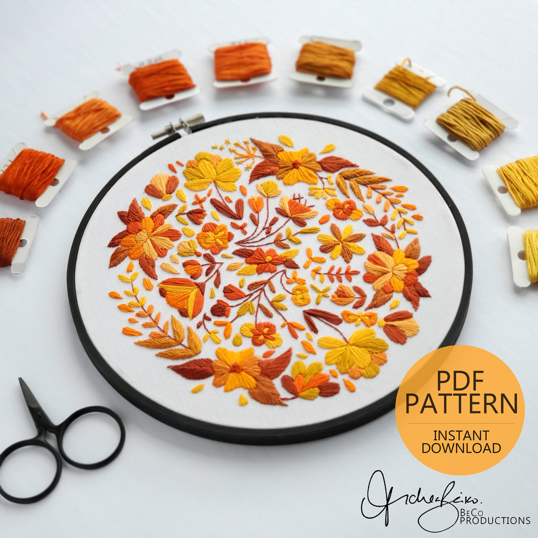 PDF PATTERN - Orange Floral by BeCo Productions