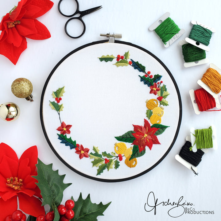 PDF PATTERN - Poinsettia Wreath by BeCo Productions