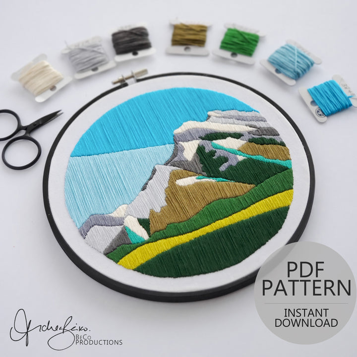 PDF PATTERN - Mountains Embroidery by BeCo Productions