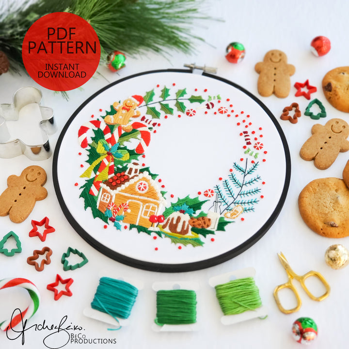 PDF PATTERN - Christmas Candy Wreath by BeCo Productions