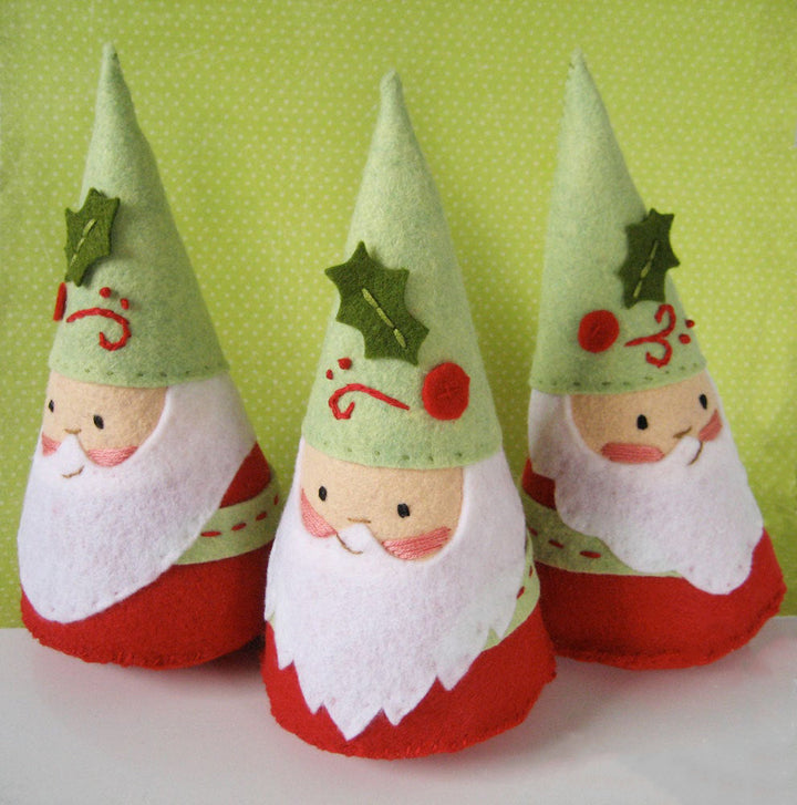 PDF Pattern - Gnome Santa Wool Felt Embroidery Pattern