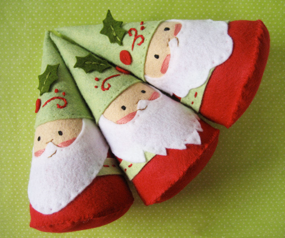 PDF Pattern - Gnome Santa Wool Felt Embroidery Pattern