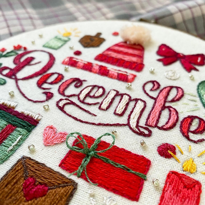 PDF EMBROIDERY PATTERN - December by Sarah Beth Timmons