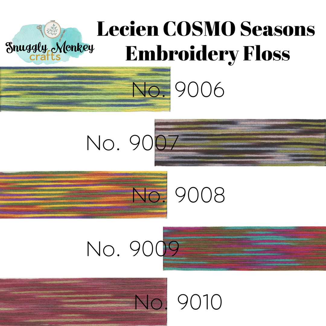 COSMO Seasons Variegated Embroidery Floss - 9006, 9007, 9008, 9009, 9010 Floss - Snuggly Monkey
