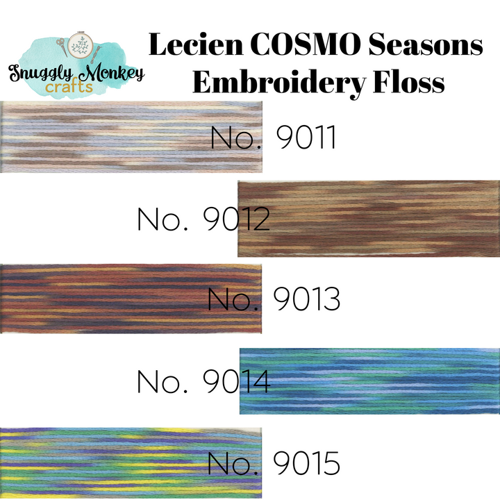 COSMO Seasons Variegated Embroidery Floss - 9011, 9012, 9013, 9014, 9015 Floss - Snuggly Monkey