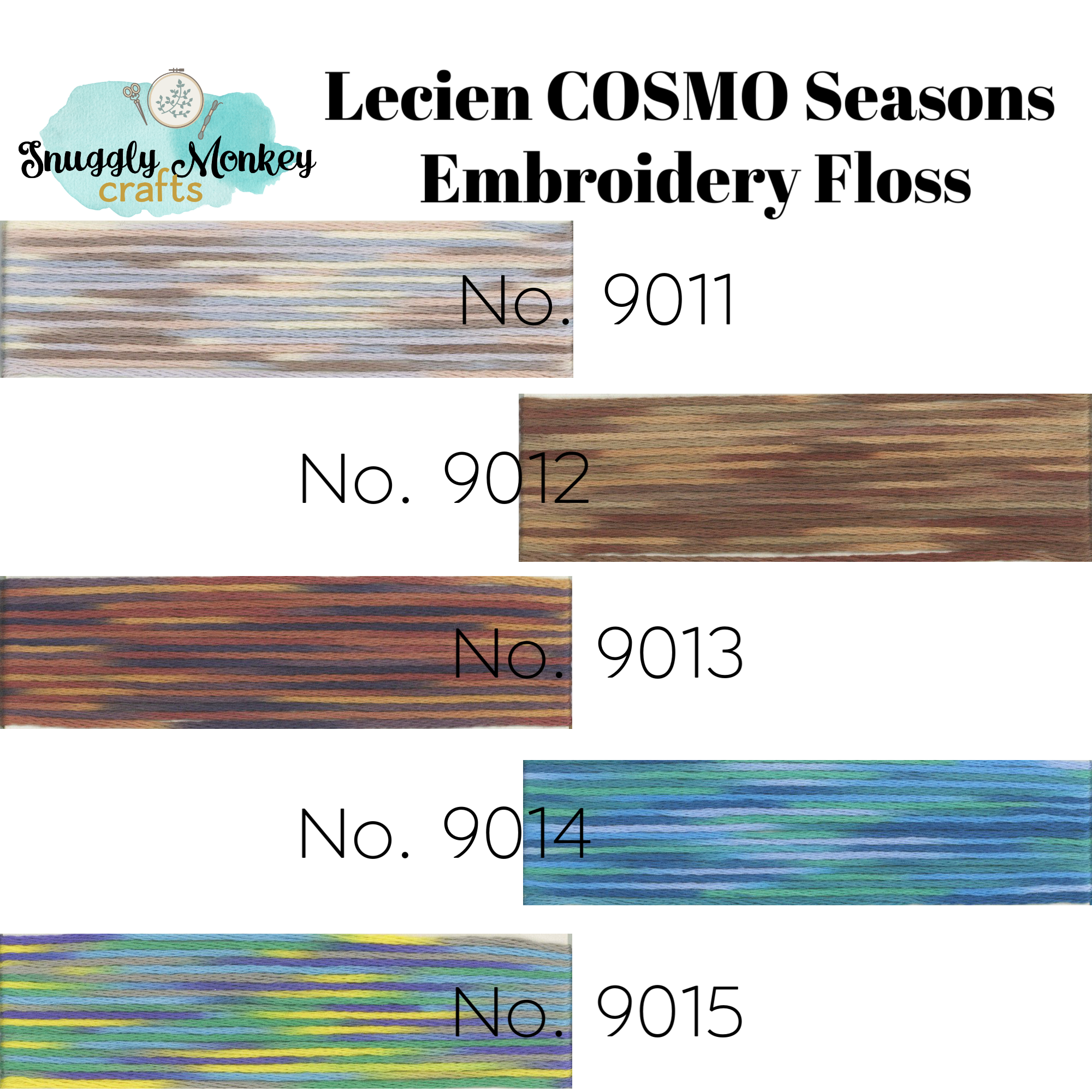 COSMO Seasons Variegated Embroidery Floss - 9011, 9012, 9013, 9014