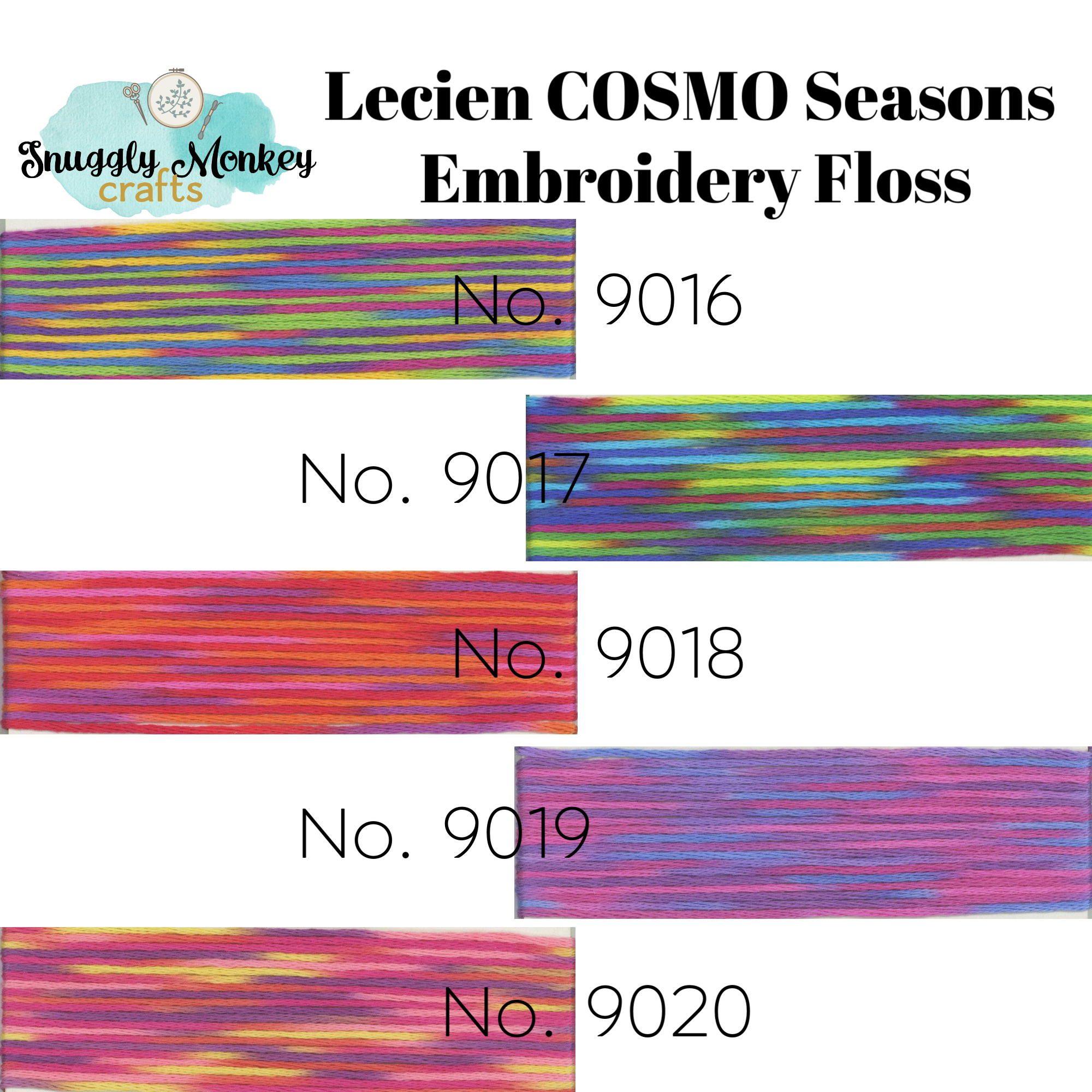 COSMO Seasons Variegated Embroidery Floss - 9016, 9017, 9018, 9019