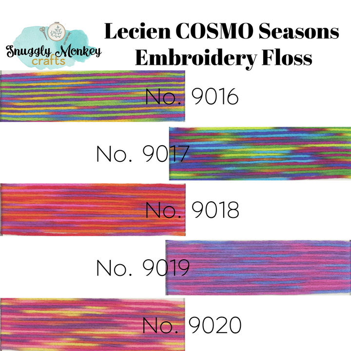 COSMO Seasons Variegated Embroidery Floss - 9016, 9017, 9018, 9019, 9020 Floss - Snuggly Monkey