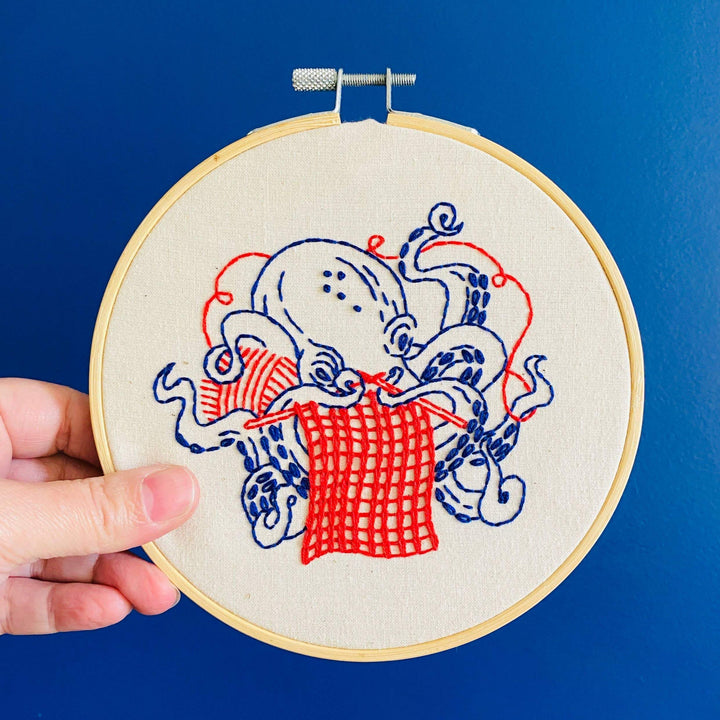 Industrious Octopus Embroidery Kit