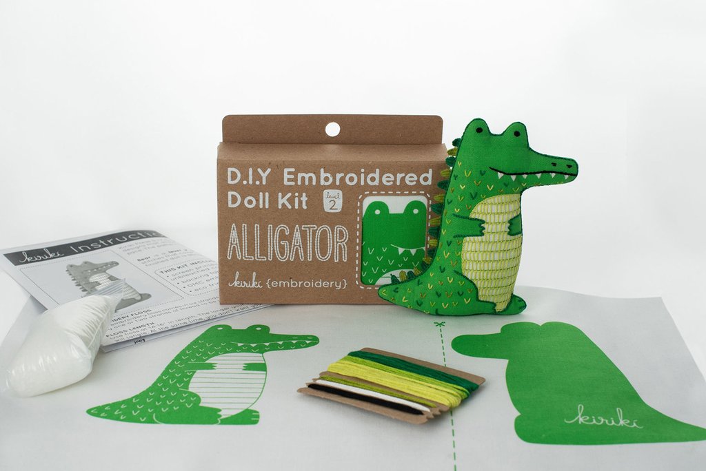 Alligator Plushie Embroidery Kit