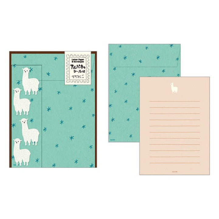 Japanese Letter Writing Set - Alpacas