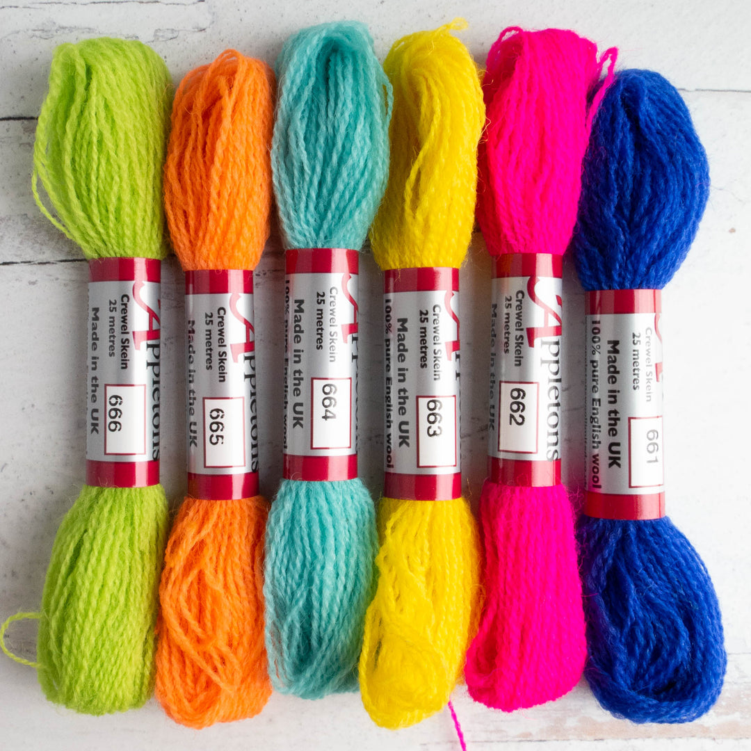 Appletons Crewel Weight Wool - Cool Neon