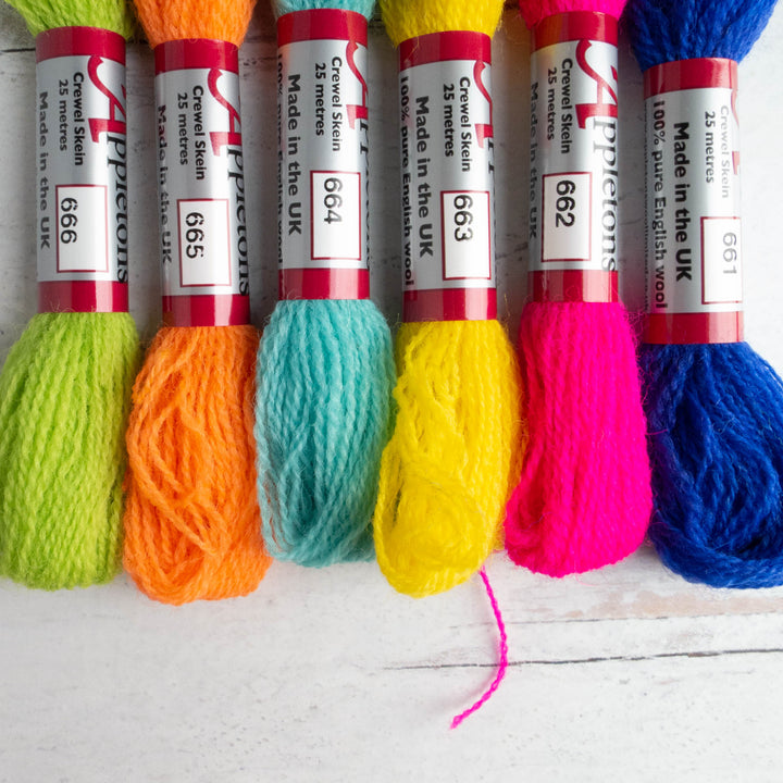 Appletons Crewel Weight Wool - Cool Neon