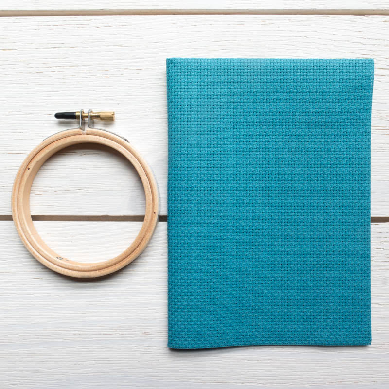 Aida Cross Stitch Fabric - Riviera Aqua (14 ct) – Snuggly Monkey
