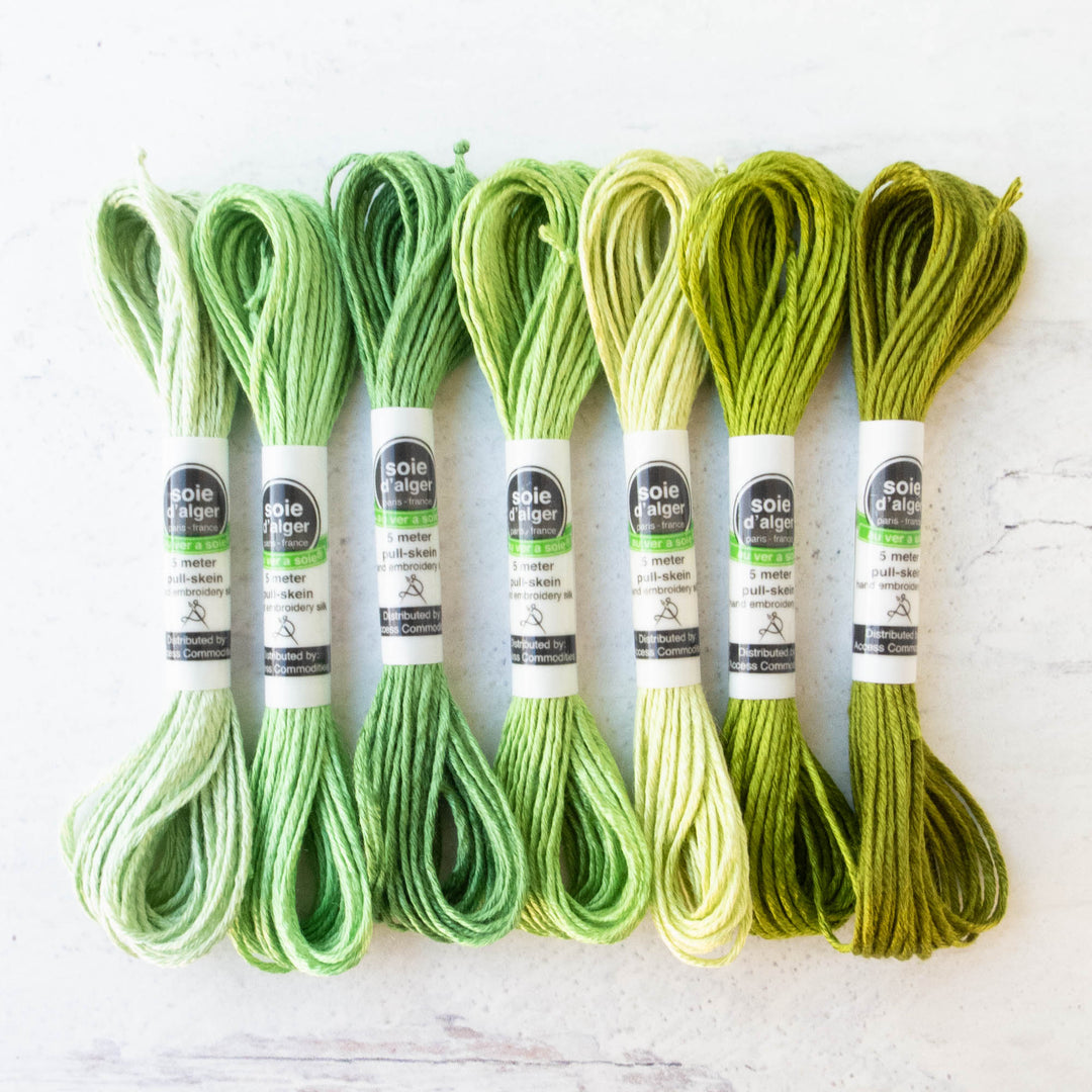 Soie d'Alger Silk Embroidery Thread -Greens