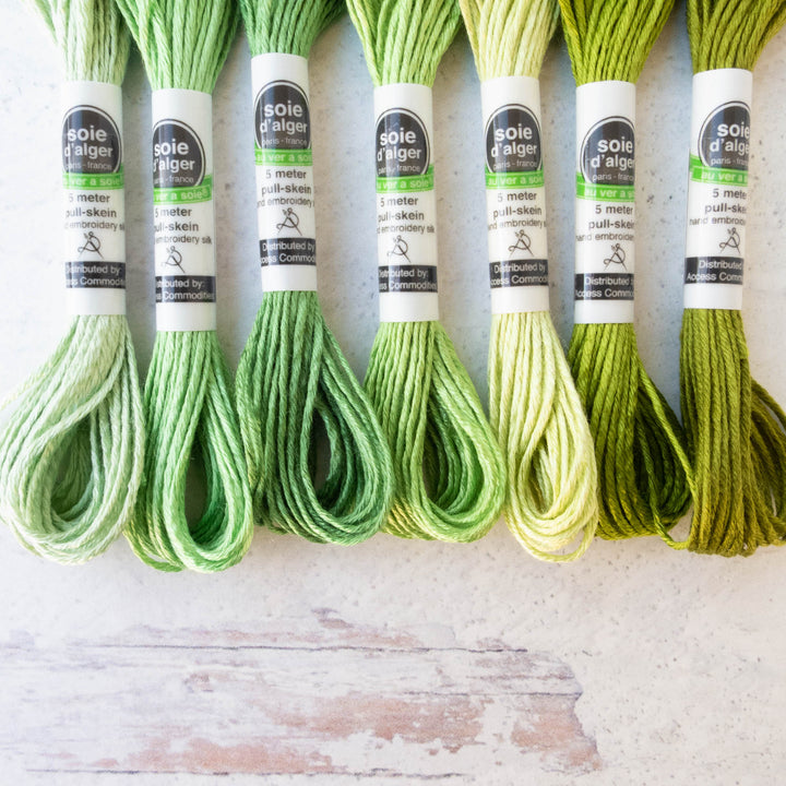 Soie d'Alger Silk Embroidery Thread -Greens