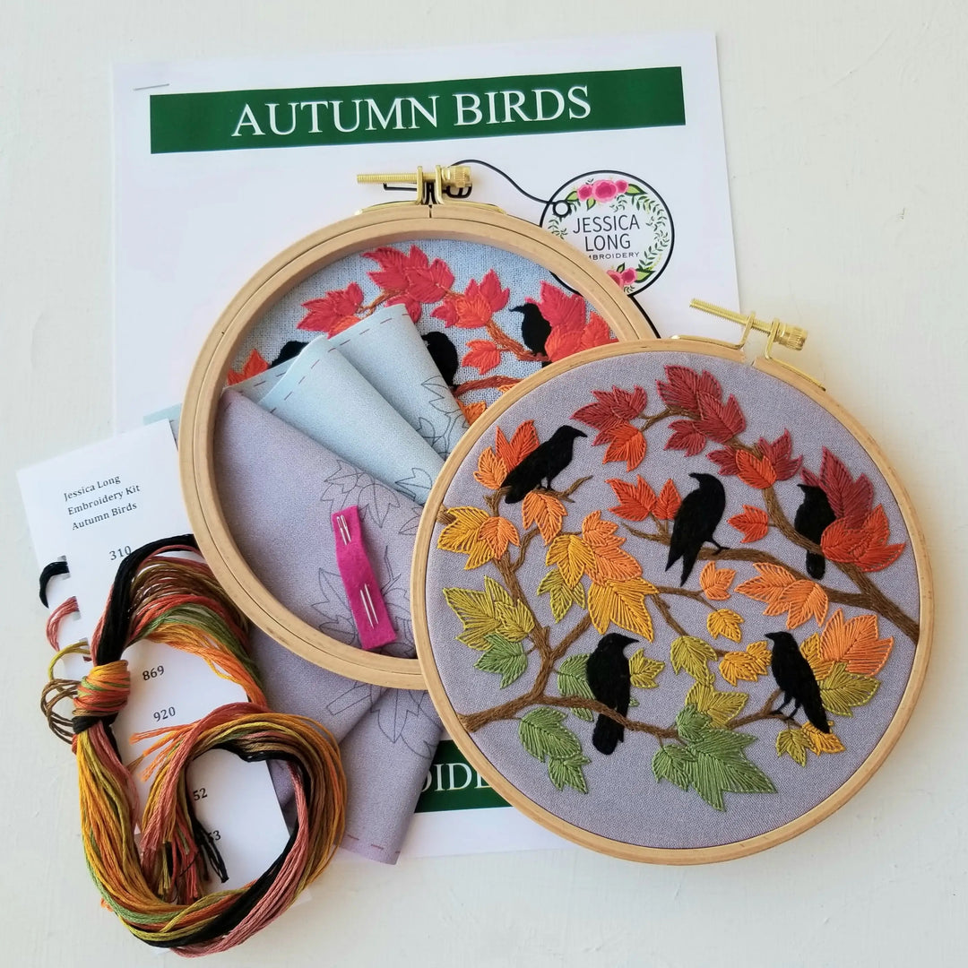 Autumn Birds Embroidery Kit