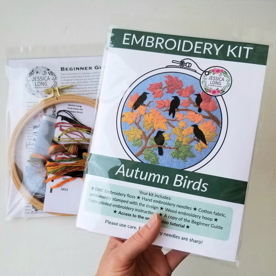 Autumn Birds Embroidery Kit