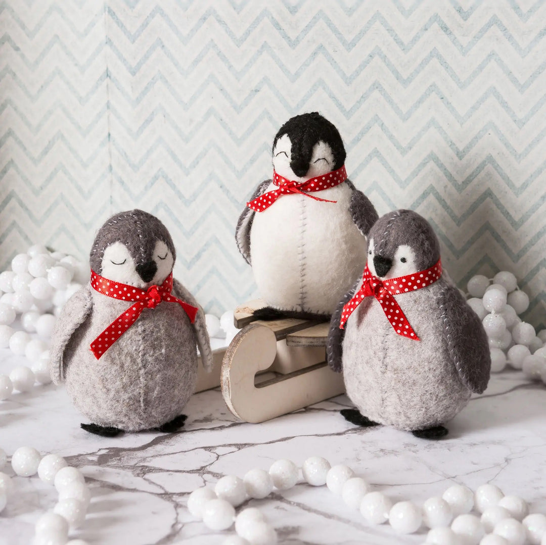 Baby Penguins Felt Embroidery Craft Kit