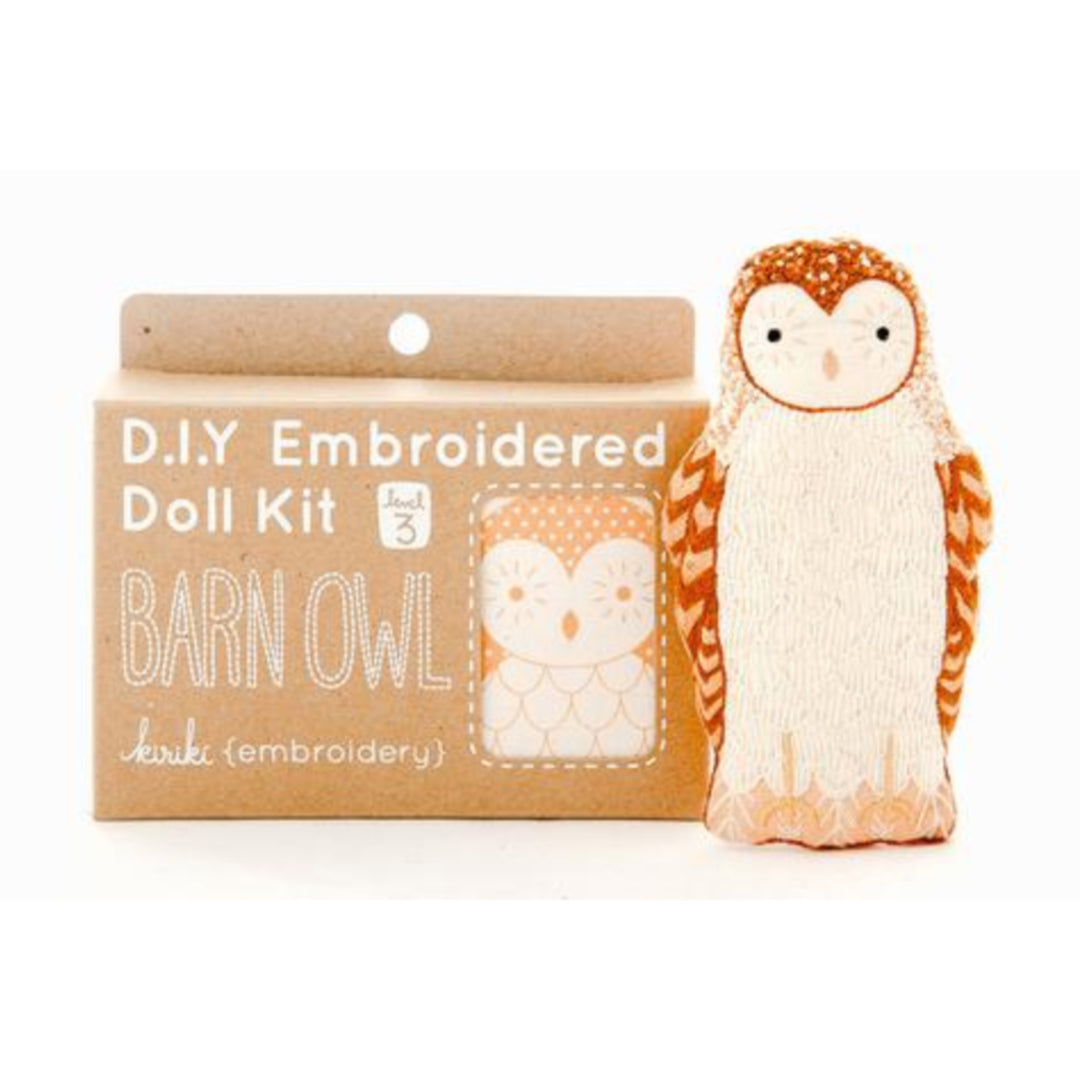 Barn Owl Plushie Embroidery Kit by Kiriki Press Embroidery Kit - Snuggly Monkey