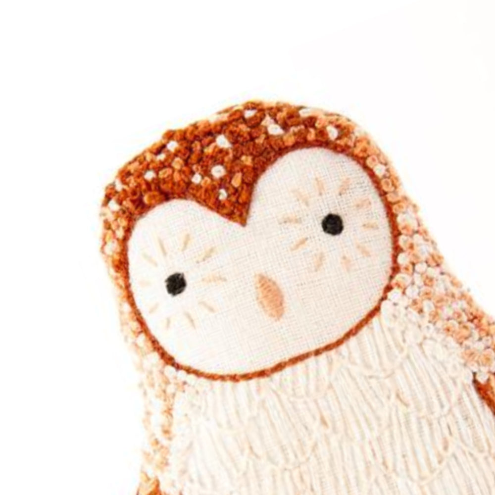 Barn Owl Plushie Embroidery Kit by Kiriki Press Embroidery Kit - Snuggly Monkey