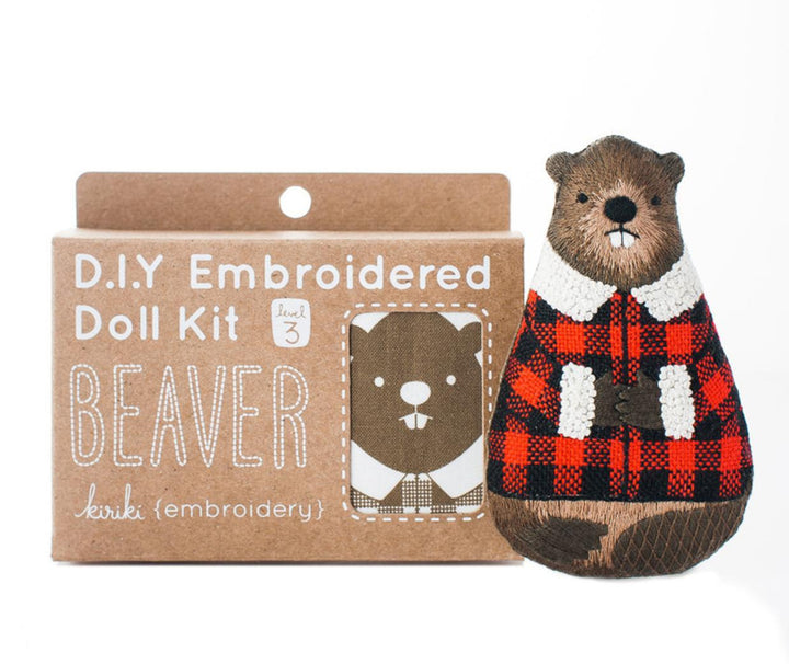 Beaver Embroidery Kit by Kiriki Press Embroidery Kit - Snuggly Monkey