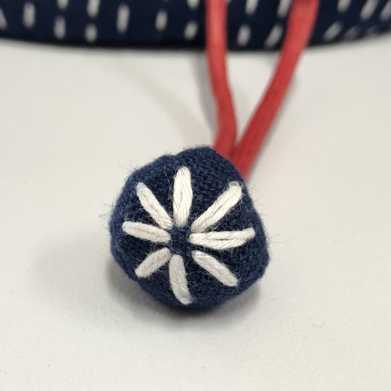 Blue and White Sashiko Drawstring Pouch Pattern