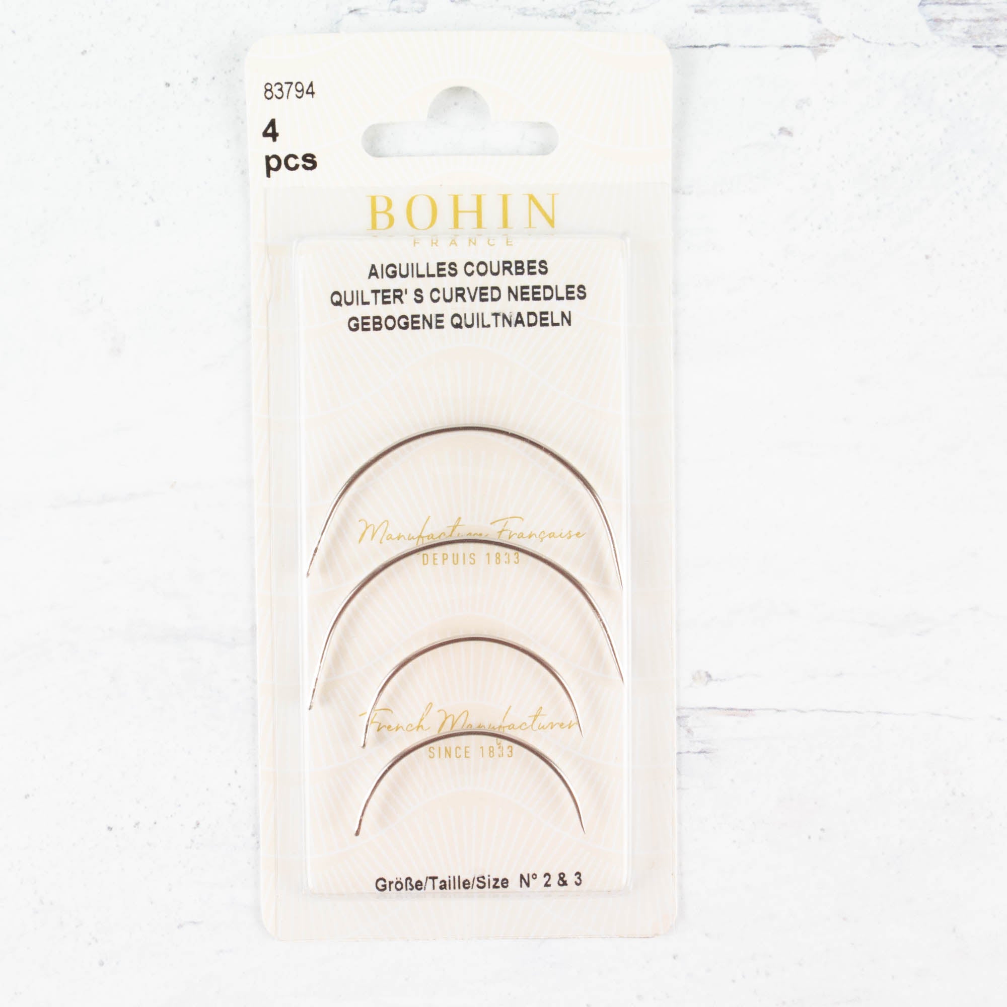 Bohin Curved Between / Quilting Needles Bohin Curved Between / Quilting Needles