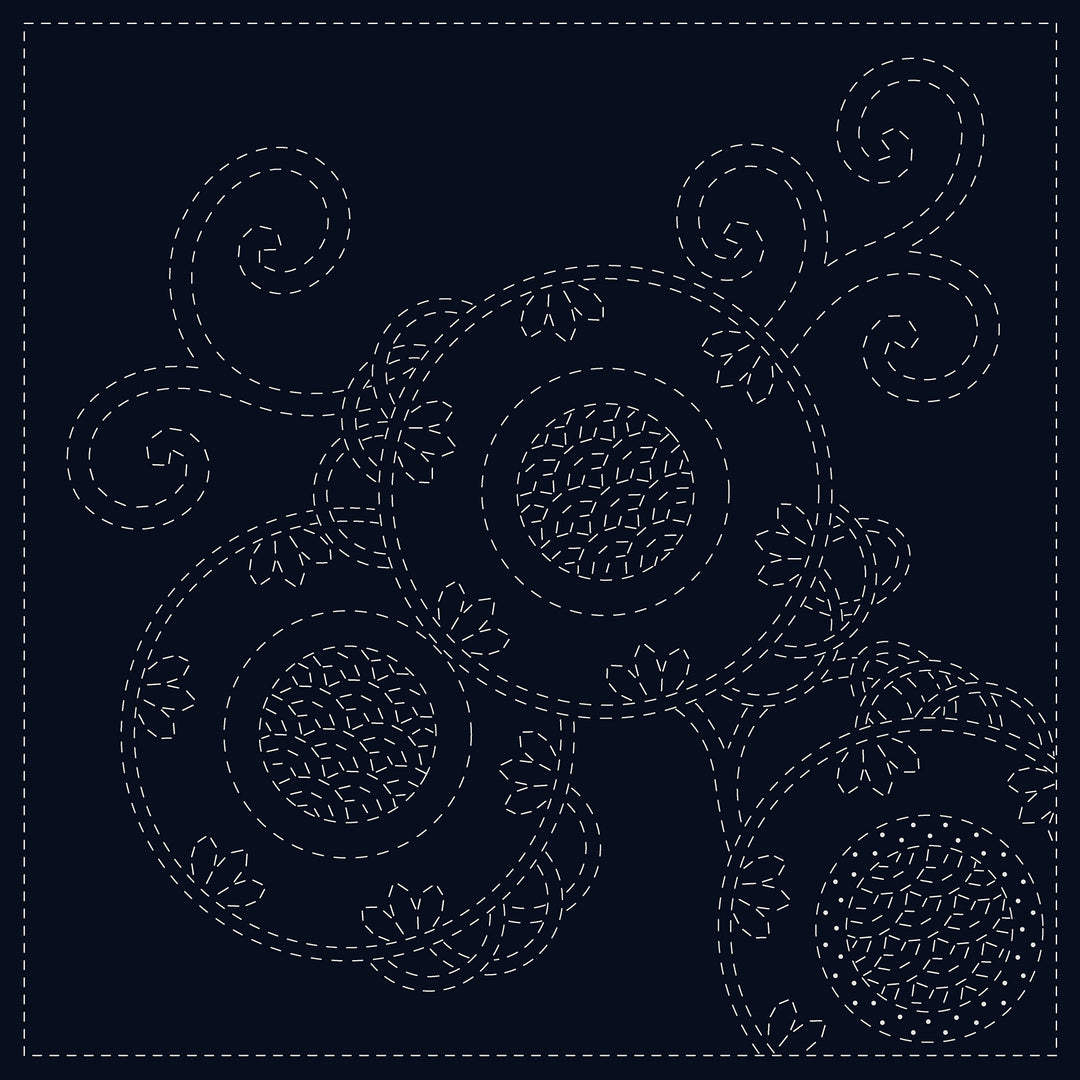 Pre-printed Sashiko Sampler Panel - Ken-Zakura Pre-printed Sashiko Sampler Panel - Ken-Zakura