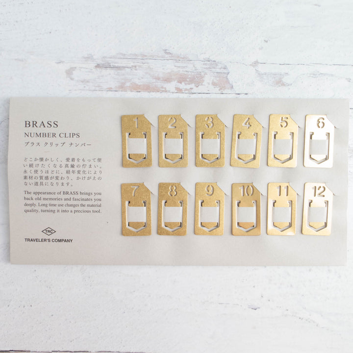 Brass Numbered Clips