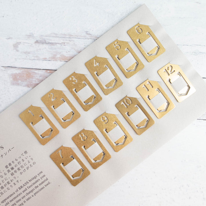 Brass Numbered Clips