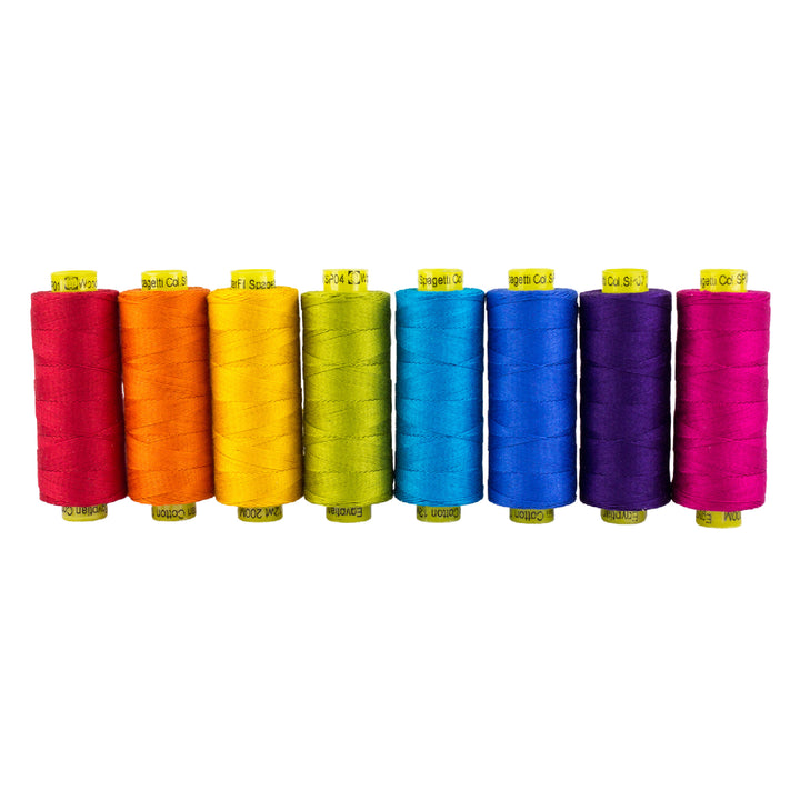 12 wt Cotton Thread Set - Wonderfil Spagetti Brights