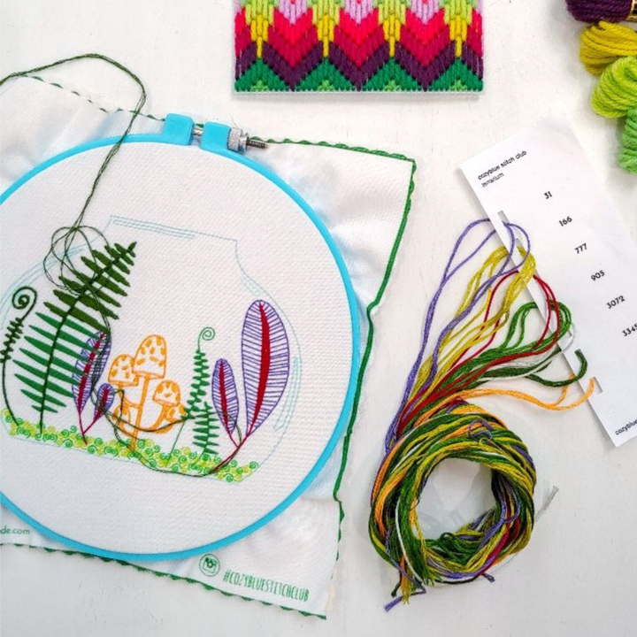 Cozyblue Summer Terrarium Embroidery Kit Embroidery Kit - Snuggly Monkey