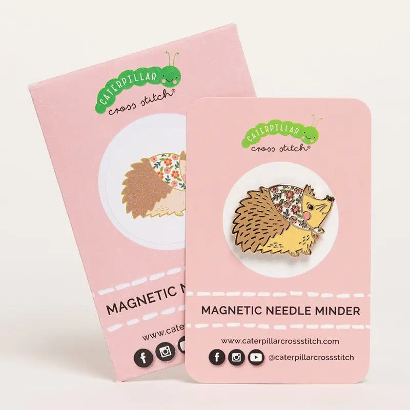 Magnetic Enamel Needle Minder - Hedgehog with Scarf