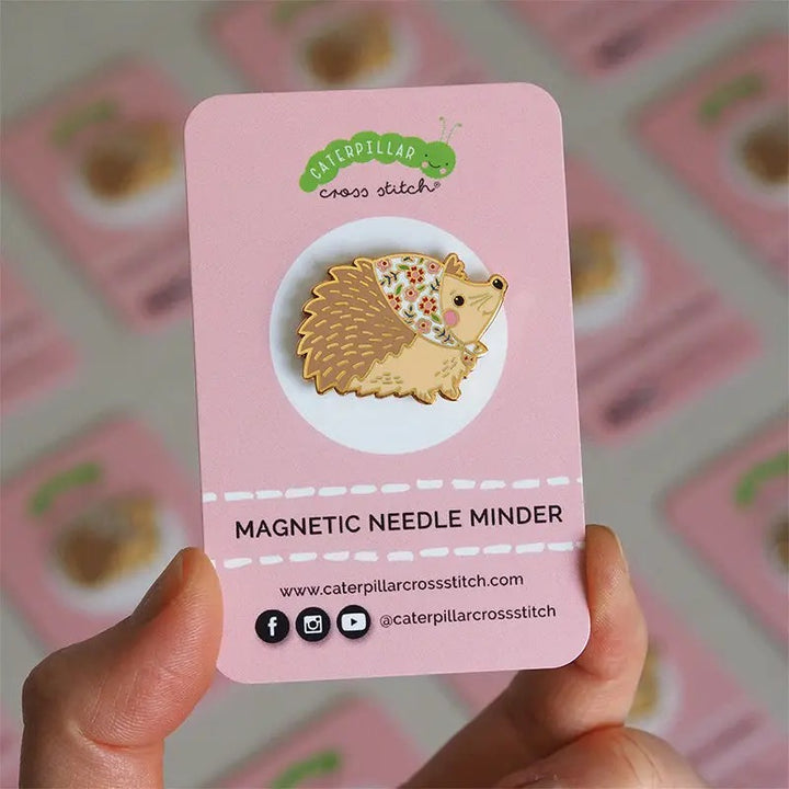 Magnetic Enamel Needle Minder - Hedgehog with Scarf
