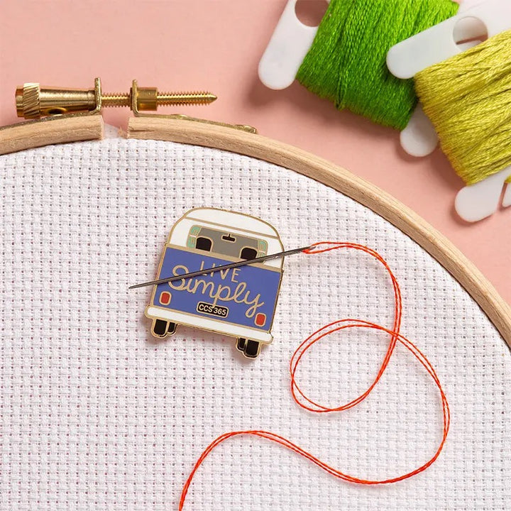 Magnetic Enamel Needle Minder - Camper Van