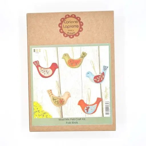 Folk Bird Ornaments Felt Embroidery Craft Kit