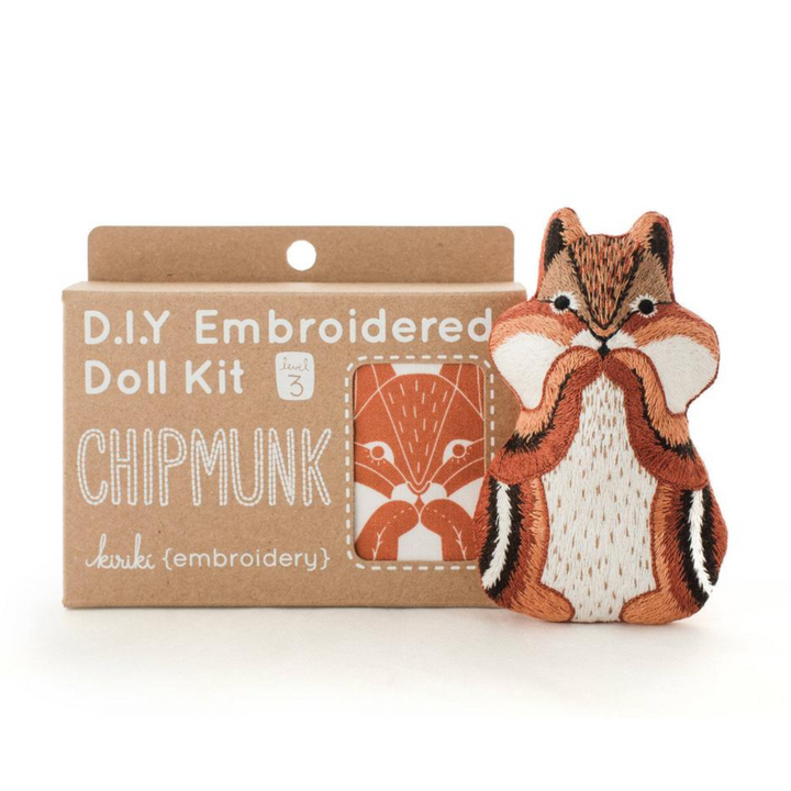 Chipmunk Embroidery Kit by Kiriki Press Embroidery Kit - Snuggly Monkey