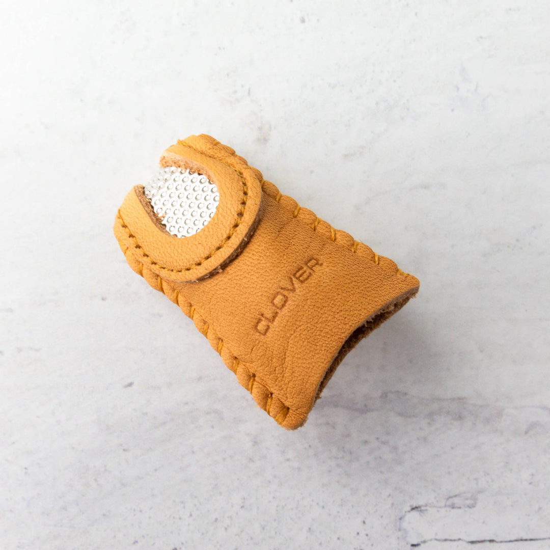 Double Sided Leather Thimble with Metal Tip