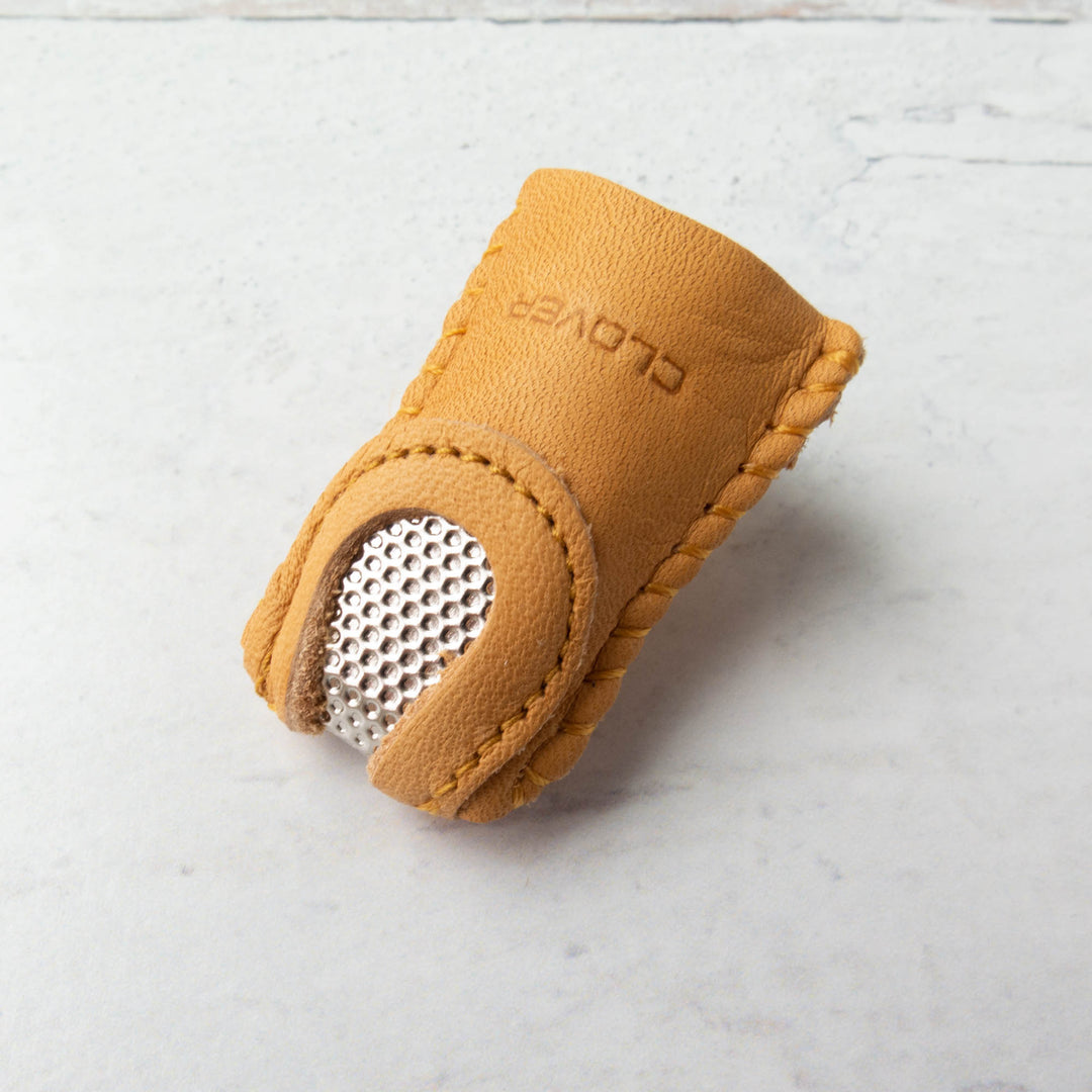 Double Sided Leather Thimble with Metal Tip