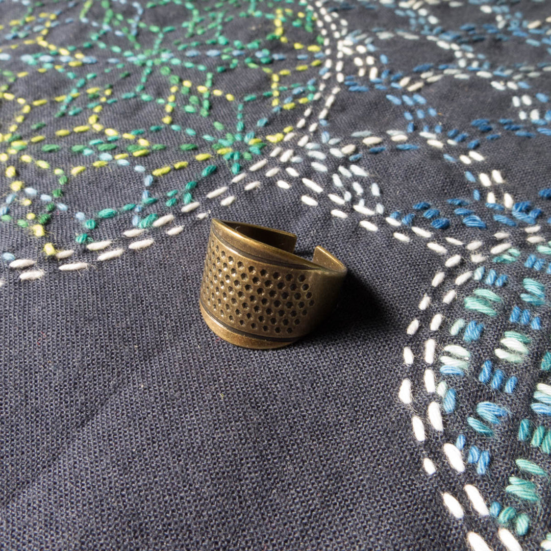 Sashiko Leather Thimble – Fibr & Cloth Studio