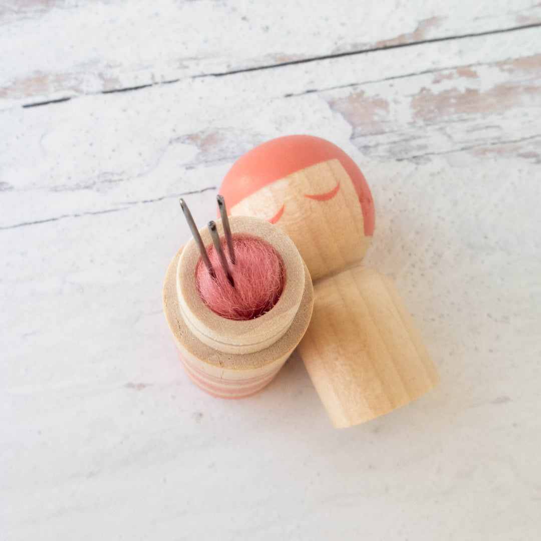 Wooden Kokeshi Doll Pin Cushion