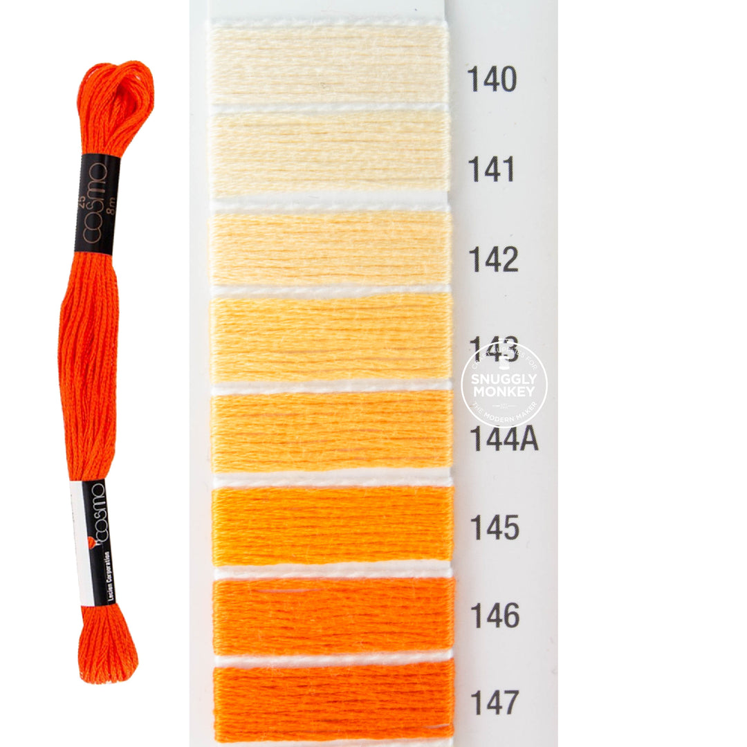 Cosmo Embroidery Floss - Orange (No. 140-147)