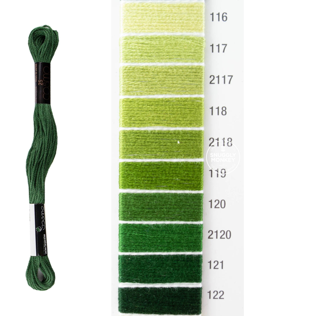 Cosmo Embroidery Floss - Green (No. 116-122)