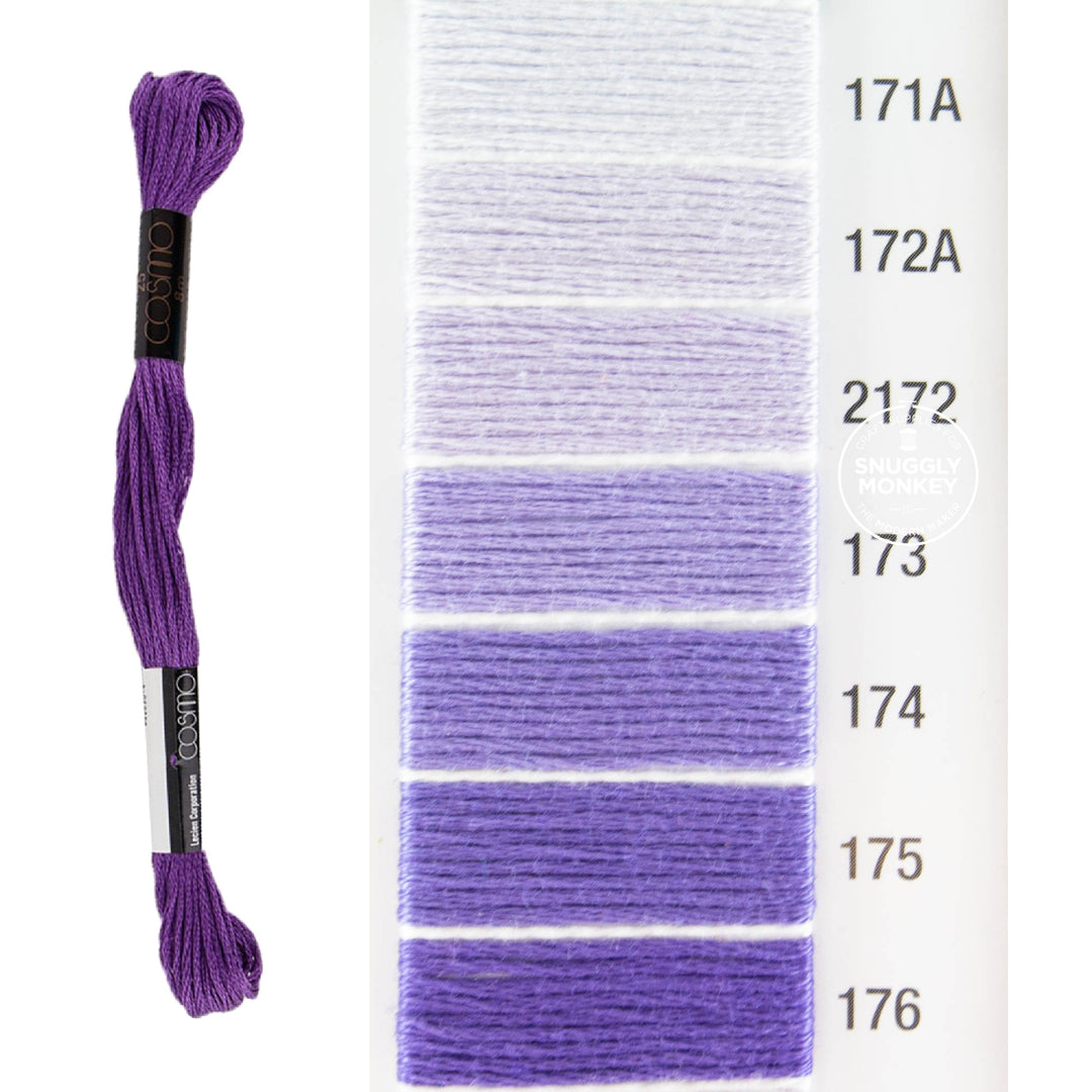 Cosmo Embroidery Floss - Purple (No. 171-176)