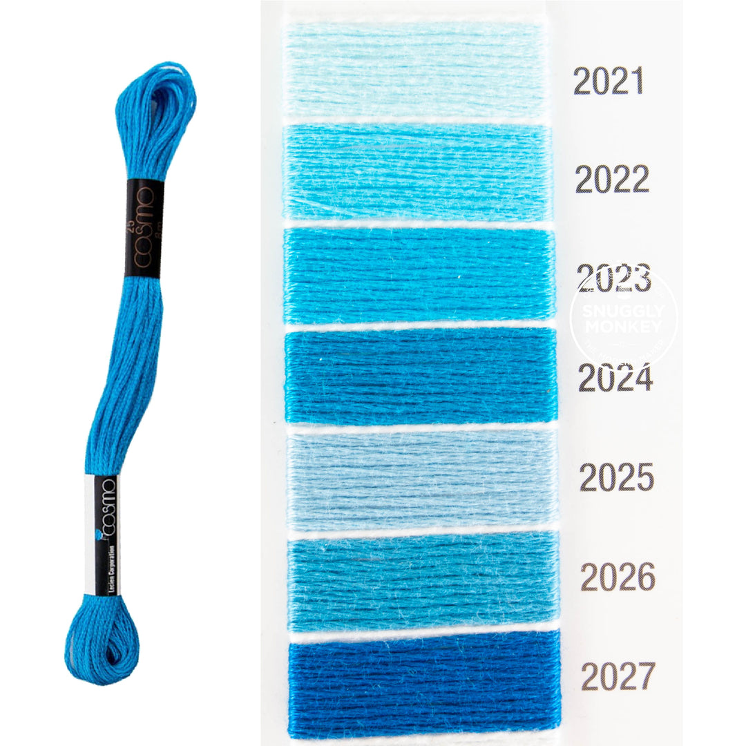 Cosmo Embroidery Floss - Blue (No. 2021-2027)