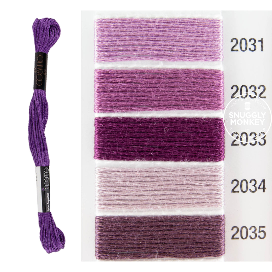 Cosmo Embroidery Floss - Purple (No. 2031-2035)